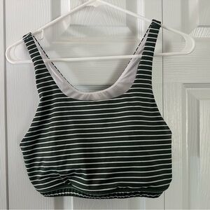 Fleo Striped Green and White Sports Bra NWOT